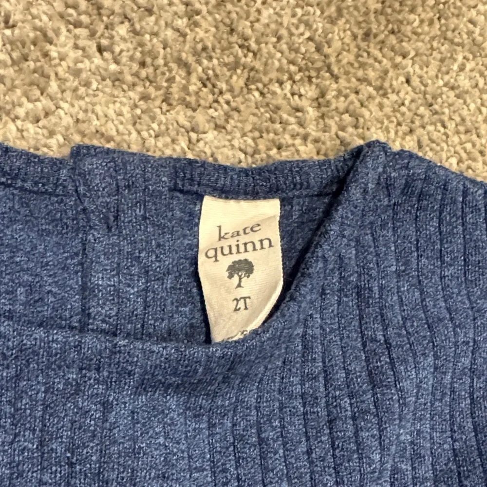 Navy Ruffled Sleeve Kids Blouse
